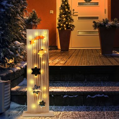 Decorazione natalizia a LED, motivo a stella, legno di pino, H 60 cm