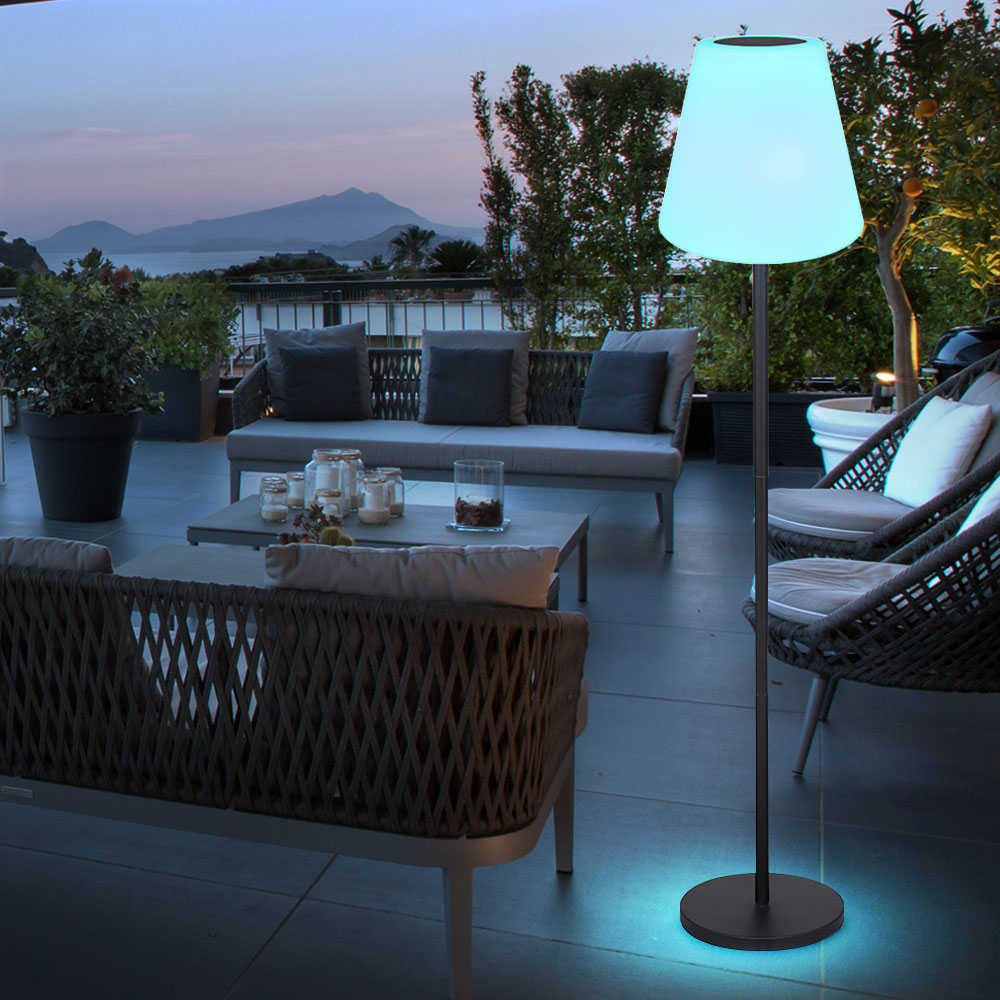 RGB LED Solar Stehleuchte, schwarz, weiß, Farbwechsel, H 150 cm