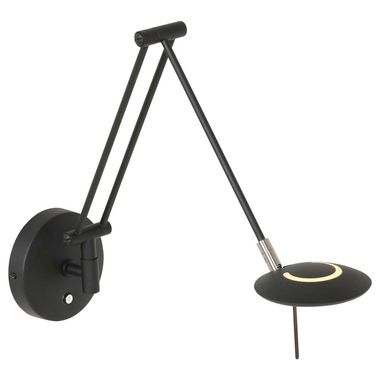 LED wall light, black metal, adjustable, L 52 cm