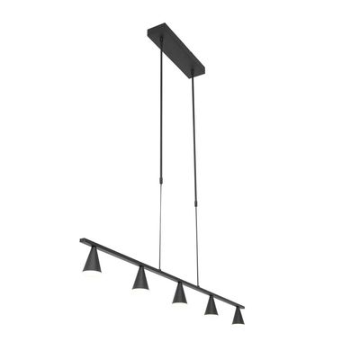 LED Pendelleuchte, schwarz, Dimmer, verstellbar, H 145 cm