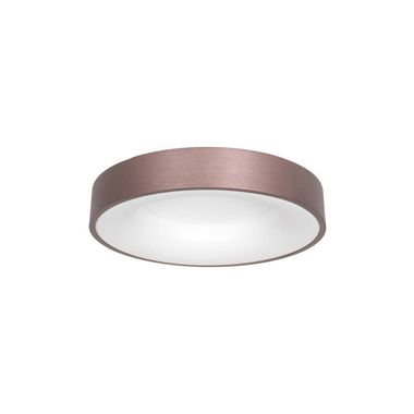 Lampa sufitowa LED, brązowy metal, konstrukcja pierścieniowa, D 30 cm