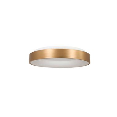 Lampa sufitowa LED, metal w kolorze złotym, pierścień, D 30 cm