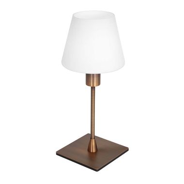 Lampada da tavolo, metallo, vetro, bronzo, H 33 cm