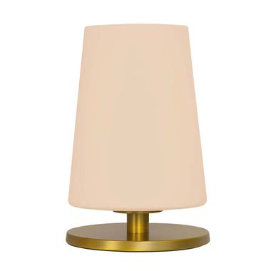 Lampa stołowa, metal, szkło, mosiądz, wys. 26 cm