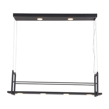 Lampada a sospensione LED, metallo, nero, mensola, H 150 cm