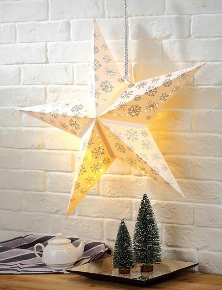 2er Set LED Weihnachtsstern, Gold, D 60 cm
