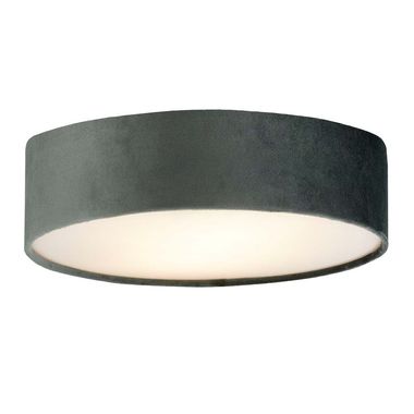 Ceiling light, velvet grey, white, D 38 cm