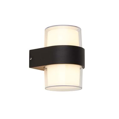 LED wandlamp voor buiten, Up Down, aluminium, zwart, wit, H 13 cm