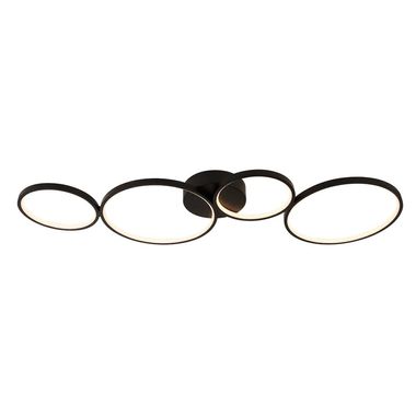LED ceiling light, ring design, dimmable, black, L 98 cm