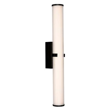 Lampa ścienna LED, góra-dół, ściemniana, czarna, szkło, wys. 63 cm
