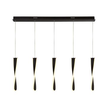 LED hanglamp, metaal zwart chroom, H 120 cm