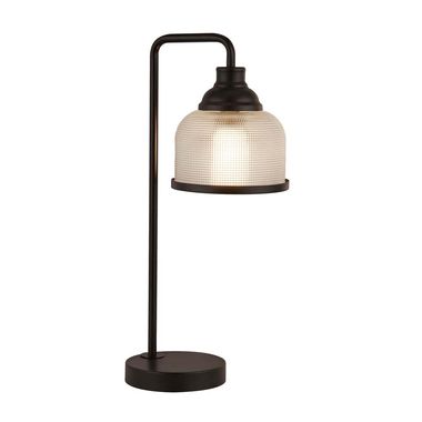 Lampada da tavolo, acciaio nero, vetro, H 45 cm