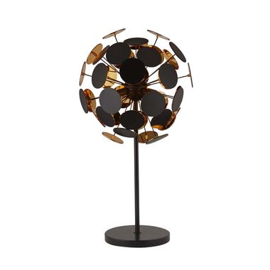 Lampada da tavolo, acciaio nero oro, H 65 cm