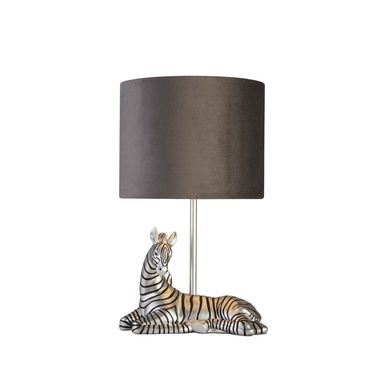 Lampe à poser, acier, résine, zèbre, H 35 cm