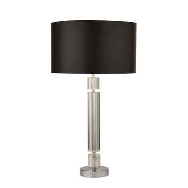 Lampe à poser, acier chromé, textile noir, H 62 cm