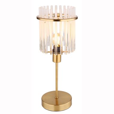 Lampe à poser, métal, doré, tiges de verre, E14, H 37,5 cm