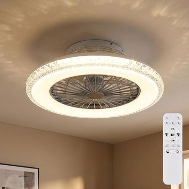 Ventilateur de plafond LED, dimmable, télécommande, CCT, D 50 cm