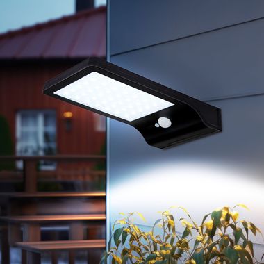 Lampa solarna LED, ścienna, IP44, czujnik ruchu, szer. 11cm