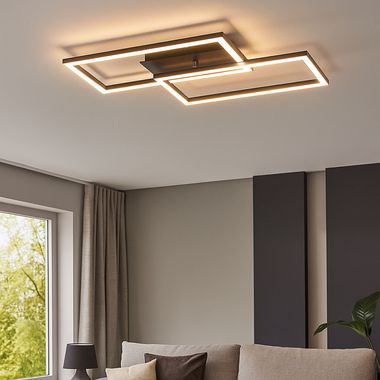 Plafoniera LED, dimmerabile, mobile, nera, L 54 cm