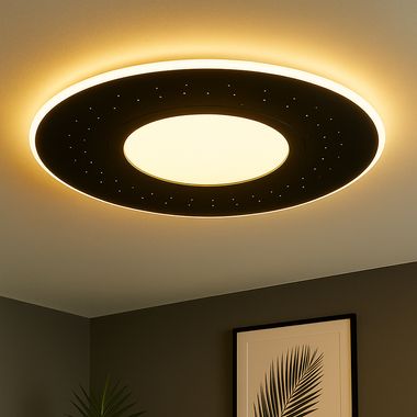Plafoniera LED, metallo, dimmerabile, telecomando, CCT, D 49cm