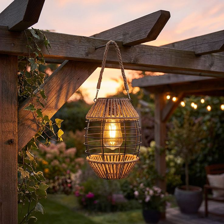 Klassische Solar Laterne – Hängeleuchte Für Außen, Garten, Hof, Camping, IP65, Rot