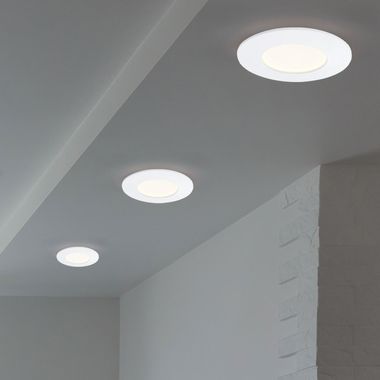 3er Set LED Einbauleuchten, Kunststoff, weiß, D 8,5 cm