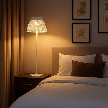 Lampe de table LED, variateur tactile, cristaux acryliques transparents, H 38 cm