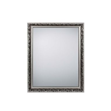 Wandspiegel, zilverkleurig hout, H 70 cm