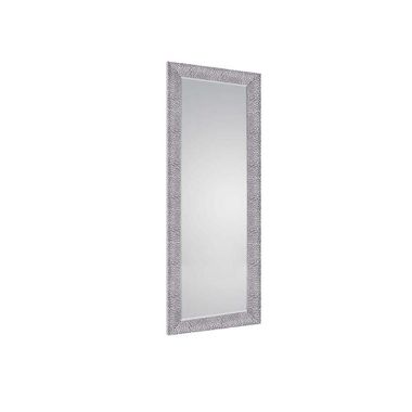 Specchio da parete con cornice, nero e cromo, H 150 cm