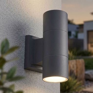 Buitenwandlamp, aluminium, antraciet, Up Down, IP44, L 11,5 cm