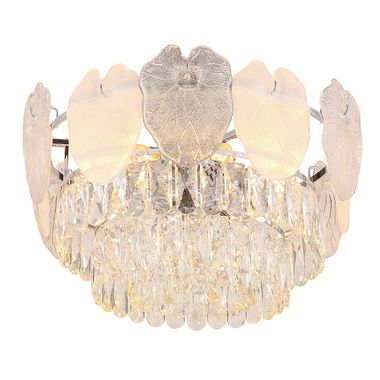 Plafonnier, chrome, cristaux K5, 8 flammes