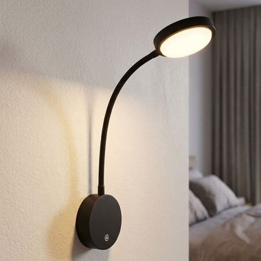 Applique murale LED PEGASI, métal, fixation magnétique, batterie rechargeable, variateur tactile, H 45 cm