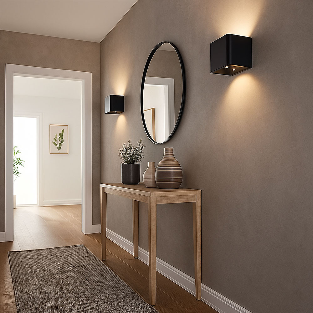 LED Wandleuchte, Bewegungsmelder, schwarz, Akku, Magnet