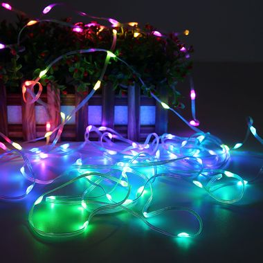 Catena luminosa a LED, cambiacolori RGB, USB-C, L 1000 cm