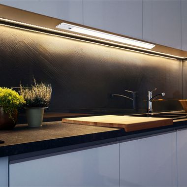 LED Unterbauleuchten, Alu, Silber, Dimmbar, Sensor, L 40 cm