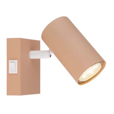 Lampada da parete color pesca, spot mobile H 10 cm