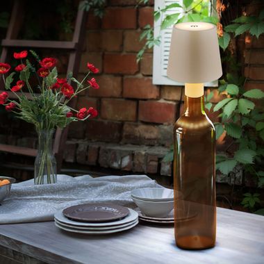 Lampe de table LED, lampe bouteille sable, Touchidmmer, H 13 cm