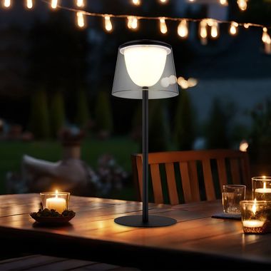 LED tafellamp, binnen buiten, smoke, touch dimmer, H 34 cm