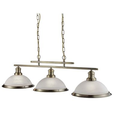 Pendelleuchte, Messing, Antik, Marmorglas, dimmbar, Retro