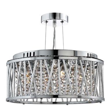 Lampada a sospensione, cromo, alluminio, regolabile in altezza, dimmerabile