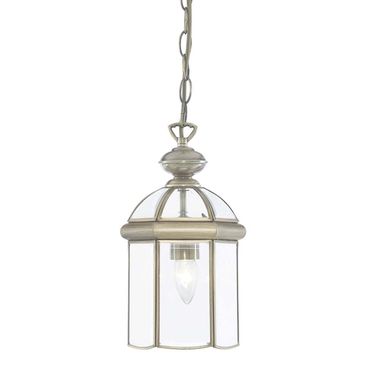 Lantern Antique Brass Glass Dome 1 Flame Antique Brass