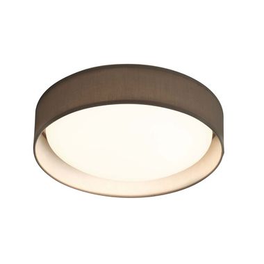 Plafonnier, blanc, abat-jour textile gris, 50 cm, GIANNA