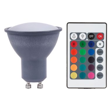 RGB LED Leuchtmittel, 3 Watt, GU10, Fernbedienung, warmweiß, DxH 5x5,8 cm