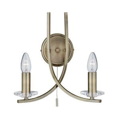 Wandleuchte, Antik Messing, 30 cm, ASCONA