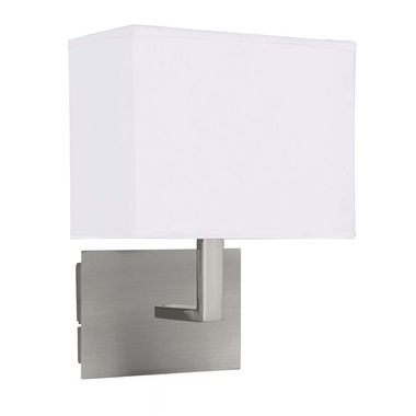Lampa ścienna, matowy nikiel, satynowe srebro, ściemnialna, włącznik
