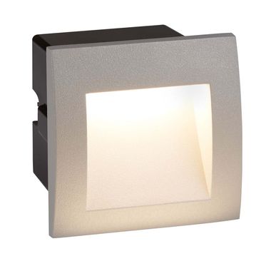 1W ankle LED indoor / outdoor recessed square, gray 4000K glass