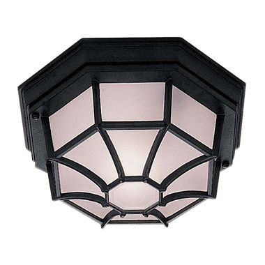 Außen Deckenleuchte, Aluminium, Glas, dimmbar, schwarz, IP44