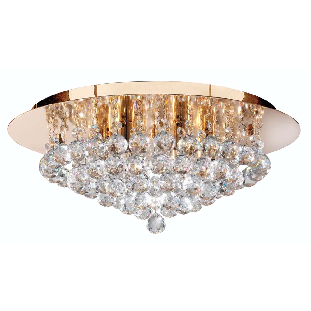 Deckenleuchte, Gold, 45 cm, Kristall, HANNA