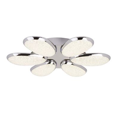 Lori 6flame inbouwlamp voor ledverlichting, kap met ijseffect, chroom