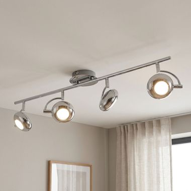 Lampada da soffitto a LED, cromo, spot mobili, L 70 cm